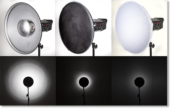 The beauty dish is a popular choice.