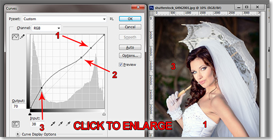 Create dynamic range with curves adjustments.