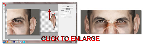 Create pointed ears in Photoshop.