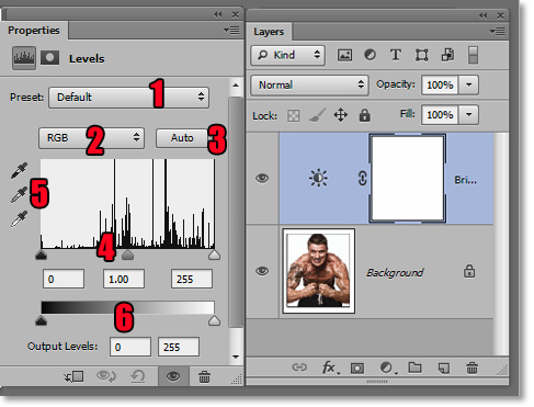 Levels Adjustment Layer.